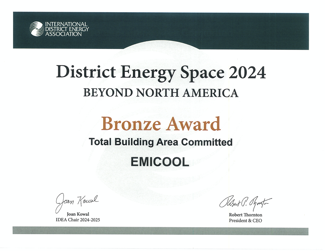 District Energy Space 2024 Beyond North America "Bronze Award" Total Building Area Committed